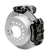 Wilwood 12 Bolt 2.75-inch-offset axle rear assembly with an 11.00-inch plain-face rotor, black Dynapro Low Profile hydraulic service caliper and smaller electric parking caliper with motor housing