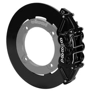 Wilwood black rear caliper beside the assembled 11.25-inch undrilled rotor for the Honda Talon UTV4 brake conversion