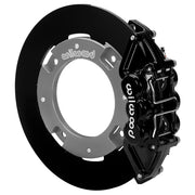 Wilwood black rear caliper beside the assembled 11.25-inch undrilled rotor for the Can-Am Maverick X3 UTV4 brake conversion
