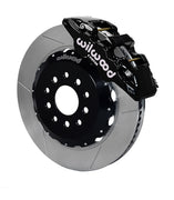 Wilwood front AERO6 brake kit for DSE C10 14.25-inch configuration: Black AERO6 caliper over a slotted rotor and black center hat in an assembled brake view.