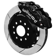 Wilwood front FNSL6R brake kit for DSE C10 13.06-inch conversion: Black FNSL6R caliper over a slotted rotor and black center hat in an assembled brake view.