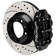 Wilwood Porsche 996/997 rear 12.98-inch brake assembly, black Superlite 4R caliper and srp drilled & slotted rotor