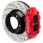 Wilwood Porsche 996/997 rear 12.98-inch brake assembly, red Superlite 4R caliper and srp drilled & slotted rotor