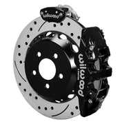 Wilwood custom C7-upright rear 14.00-inch brake kit, assembled srp drilled & slotted rotor with black service and parking calipers