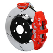 Wilwood custom C7-upright rear 14.00-inch brake kit, assembled gt slotted rotor with red service and parking calipers