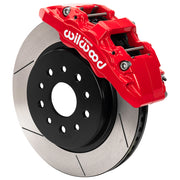 Wilwood Jeep Wrangler JL/Gladiator front 13.38-inch brake assembly, warm red AERO6-DM caliper and gt slotted rotor