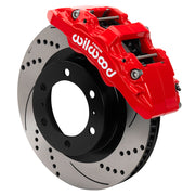 Wilwood Tacoma/4Runner/FJ Cruiser/GX470/GX460 front 13.31-inch brake assembly, warm red AERO6-DM caliper and srp drilled & slotted rotor