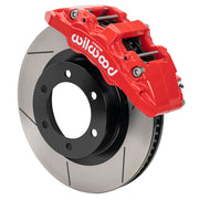 Wilwood Ford Bronco 2.3L front 13.38-inch brake assembly, warm red AERO6-DM caliper and gt slotted rotor