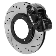 Wilwood Porsche 911 front 11.10-inch brake assembly, black D31 caliper and srp drilled & slotted rotor