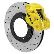 Wilwood Porsche 911 front 11.10-inch brake assembly, yellow D31 caliper and srp drilled & slotted rotor