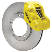 Wilwood Porsche 911 (1969–1983) front 11.10 × 0.80-inch brake assembly, yellow D45 caliper and plain face rotor