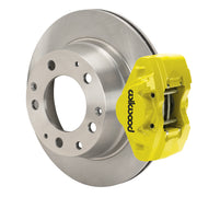 Wilwood Porsche 911 (1969–1983) rear 11.42 × 0.80-inch brake assembly, yellow D31 caliper and plain face rotor