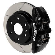 Wilwood black AERODM rear caliper beside the assembled 13.25-inch slotted rotor and hat for Mercedes-Benz Sprinter 2500