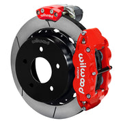 Wilwood rear Forged Narrow Superlite 4R assembly for C1500, red caliper and 14-inch gt slotted rotor, with electric parking caliper