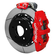 Wilwood rear AERO4 assembly for C1500, red caliper and 14-inch gt slotted rotor, with electric parking caliper