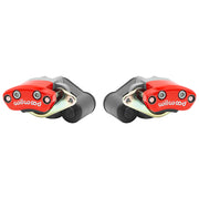 Pair of red Wilwood electric parking calipers for a Dynalite Pro Street rear-brake retrofit