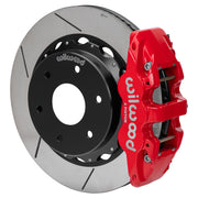 Wilwood rear AERO4 assembly for Big Ford New Style 2.50-Inch Offset, red caliper and 14-inch gt slotted rotor