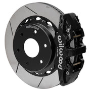 Wilwood rear AERO4 assembly for Big Ford New Style 2.50-Inch Offset, black caliper and 14-inch gt slotted rotor