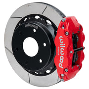 Wilwood rear Forged Narrow Superlite 4R assembly for Big Ford New Style 2.50-Inch Offset, red caliper and 12.88-inch gt slotted rotor