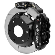 Wilwood rear Forged Narrow Superlite 4R assembly for Big Ford New Style 2.50-Inch Offset, black caliper and 12.88-inch gt slotted rotor, with electric parking caliper