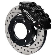 Wilwood front Forged Narrow Superlite 6R assembly for GM K-Series/Blazer/Jimmy 6-Lug 4x4, black caliper and 12.19-inch srp drilled and slotted rotor