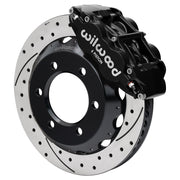 Wilwood front Forged Narrow Superlite 6R assembly for GM K-Series/Blazer/Jimmy 6-Lug 4x4, black caliper and 12.88-inch srp drilled and slotted rotor