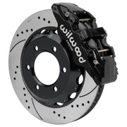 Wilwood front AERO6 assembly for GM K-Series/Blazer/Jimmy 6-Lug 4x4, black caliper and 14-inch srp drilled and slotted rotor