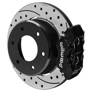 Wilwood rear Forged Dynalite Internal assembly for GM K-Series/Blazer/Jimmy 6-Lug 4x4, black caliper and 12.19-inch srp drilled and slotted rotor