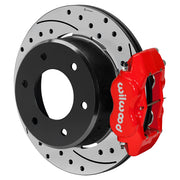 Wilwood rear Forged Dynalite Internal assembly for GM K-Series/Blazer/Jimmy 6-Lug 4x4, red caliper and 12.19-inch srp drilled and slotted rotor