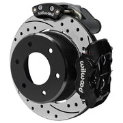 Wilwood rear Forged Dynalite Internal assembly for GM K-Series/Blazer/Jimmy 6-Lug 4x4, black caliper and 12.19-inch srp drilled and slotted rotor, with electric parking caliper