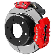 Wilwood rear Forged Dynalite Internal assembly for GM K-Series/Blazer/Jimmy 6-Lug 4x4, red caliper and 12.19-inch gt slotted rotor, with electric parking caliper