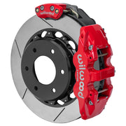 Wilwood rear AERO4 assembly for GM K-Series/Blazer/Jimmy 6-Lug 4x4, red caliper and 14-inch gt slotted rotor, with electric parking caliper