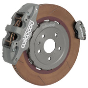 Wilwood rear AERO4 assembly for Chevrolet Corvette C8, Type III anodized caliper and 15-inch gt slotted rotor, with electric parking caliper