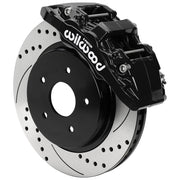 Wilwood front AERODM assembly for Ram 1500 4WD, black caliper and 13.38-inch srp drilled and slotted rotor