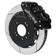 Wilwood black FNSL6R front caliper with 12.88-inch slotted rotor, assembled brake view for Nissan 240SX / Skyline / 300ZX