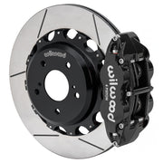 Wilwood black FNSL4R rear caliper with 13.50-inch slotted rotor, assembled brake view for Nissan Skyline / 300ZX