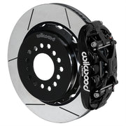 Wilwood black XRS4R rear caliper with 14.00-inch slotted rotor, assembled brake view for Big Ford New Style 2.50-inch Offset
