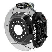 Wilwood black XRS4R / EPB rear caliper with 12.88-inch slotted rotor, assembled brake view for Big Ford New Style 2.50-inch Offset