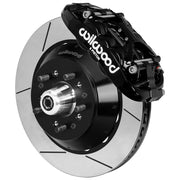 Wilwood black XRS6R front caliper with 14.00-inch slotted rotor, assembled brake view for Chevrolet / GMC Trucks with Wilwood Iron ProSpindles