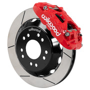 Wilwood red XRS6R front caliper with 13.06-inch slotted rotor, assembled brake view for 1963–1987 Chevrolet / GMC Trucks with Aluminum ProSpindles