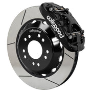 Wilwood black XRS6R front caliper with 14.00-inch slotted rotor, assembled brake view for 1963–1987 Chevrolet / GMC Trucks with Aluminum ProSpindles