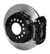 Assembled Wilwood rear Dynalite Pro Series caliper and rotor assembly for Chevrolet 12-Bolt C-Clip Axles, plain face rotor and black powder coat caliper