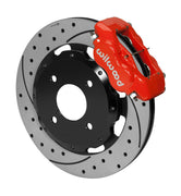 Wilwood Mitsubishi Lancer, four-lug applications Front Kit — Red Dynalite, 12.19-inch SRP Drilled/Slotted components — product view 2
