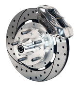 Wilwood 1971–1980 Ford Pinto / 1974–1978 Mustang II Front Hub Kit — Polished Dynalite, 12.19-inch SRP Drilled/Slotted components — product view 2