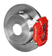 Wilwood Currie Old-Style Big Ford Red Caliper Rear Brakes — Plain 12.19-inch Parking Rotors, Undrilled Hats components — product view 2