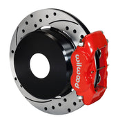 Wilwood Red Dynalite Rear Kit with Blank-Pattern Hats — Currie New Ford, SRP 12.19-inch Parking Rotors components — product view 2