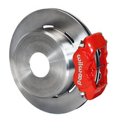 Wilwood Currie Torino Red Caliper Rear Kit — Plain 12.19-inch Parking Rotors with Undrilled Wheel Patterns components — product view 2