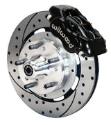 Wilwood Black Dynalite 12.19-inch SRP Drilled/Slotted Front Hub Brakes — classic GM and listed Ridetech pin-spindle applications components — product view 2
