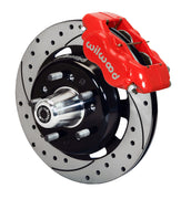 Wilwood 12.19-inch SRP Drilled/Slotted Dynalite Front Hub Kit, Red — 1955–1957 Chevrolet passenger cars components — product view 2
