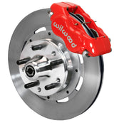 Wilwood red Dynalite caliper and 12.19-inch plain face rotor for GM 11-Inch-Rotor Spindles, assembled front view